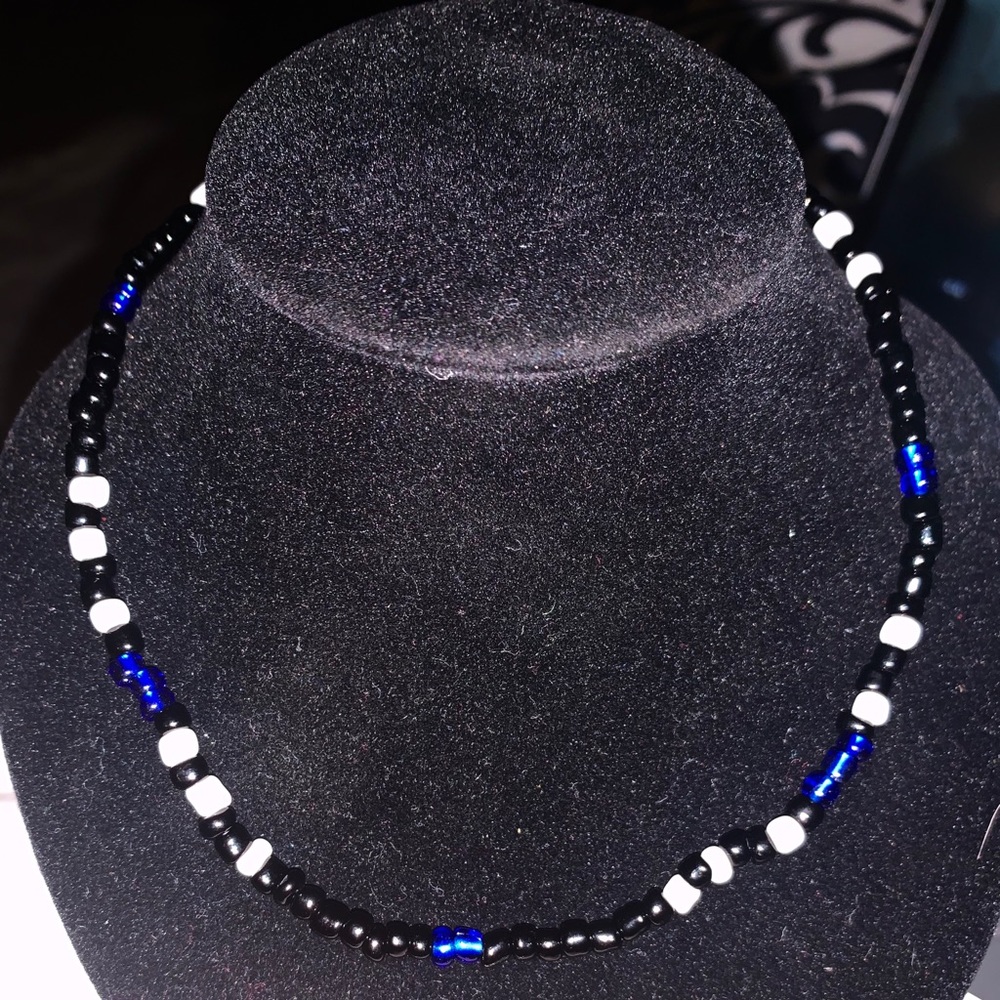 Back the blue necklace
